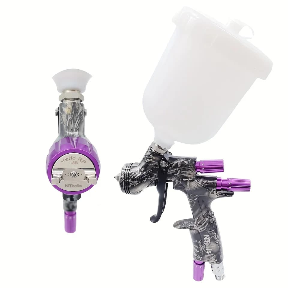 NTOOLS 1.3mm Paint Sprayer: Two spray guns on white, one labelled 'Verio R6 1.3B' and 'NTools'.