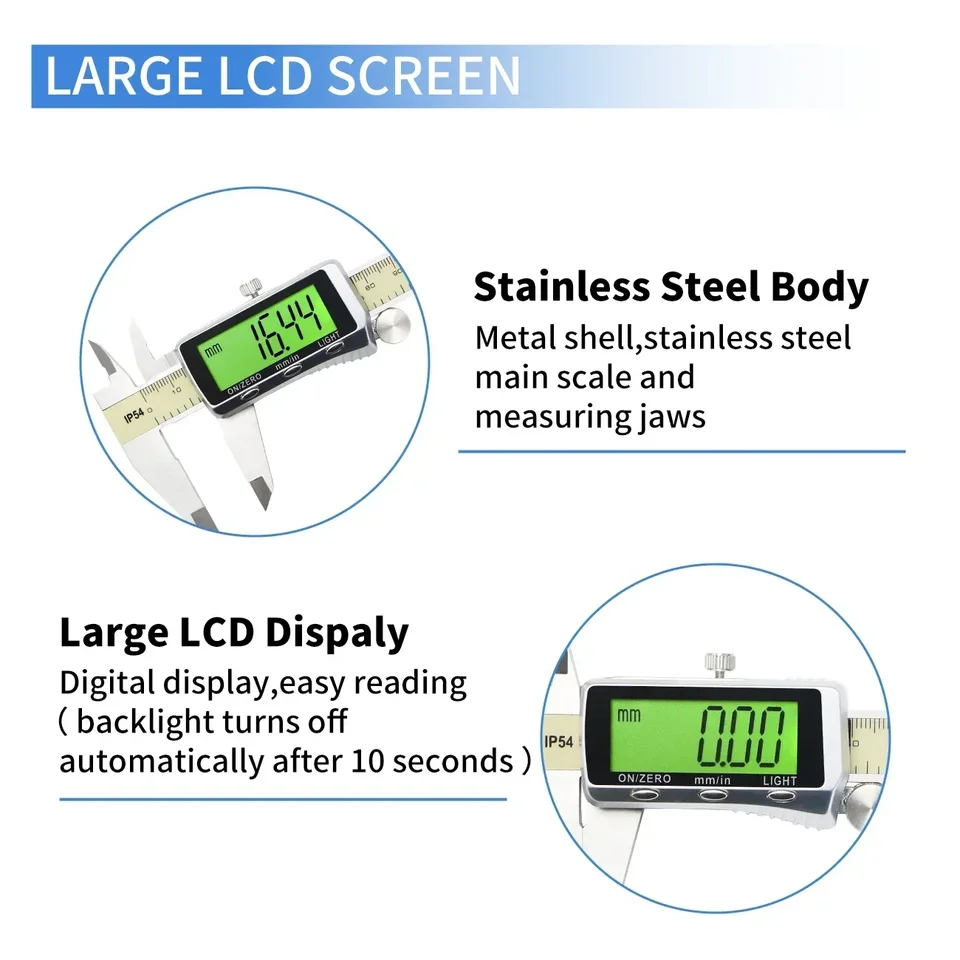 SHAHE Digital Vernier Caliper 0-150mm | Backlit LCD Screen | Precision Measuring Tool - Thumbnail 5