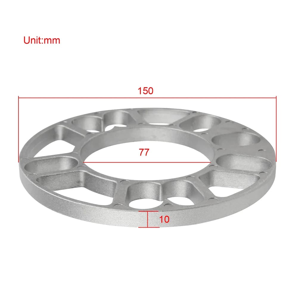 10mm Wheel Spacer Shims | Universal 4/5 Stud Fitment | Car & Van Hub Adaptor - Thumbnail 3