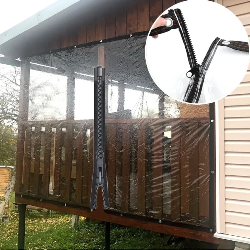 Clear Tarpaulin | Heavy Duty Rainproof Cover | Balcony & Pet House Tarp - Thumbnail 6