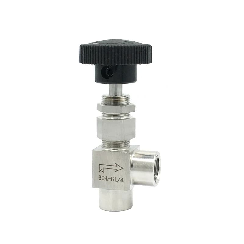 304 SS Elbow Male Female Needle Valve | 90° Flow Control | Water, Gas, Oil - Thumbnail 3