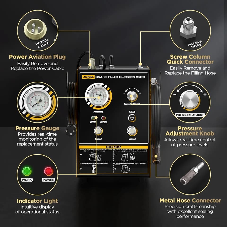 Brake Bleeder Kit | Pulsating Fluid Exchanger | Automotive Oil Extractor - Thumbnail 2