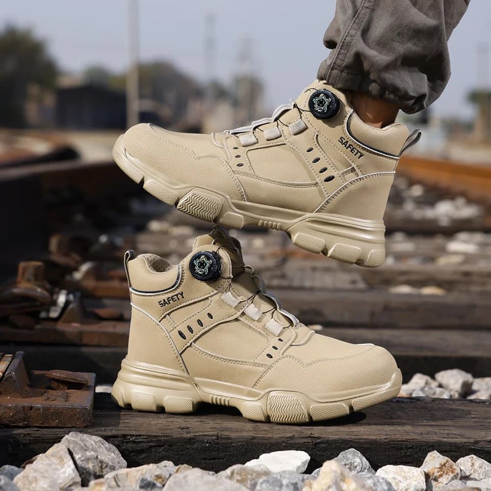 Steel Toe Safety Boots Men | Waterproof Puncture-Proof | Lightweight Industrial Rotary Buckle - Thumbnail 4