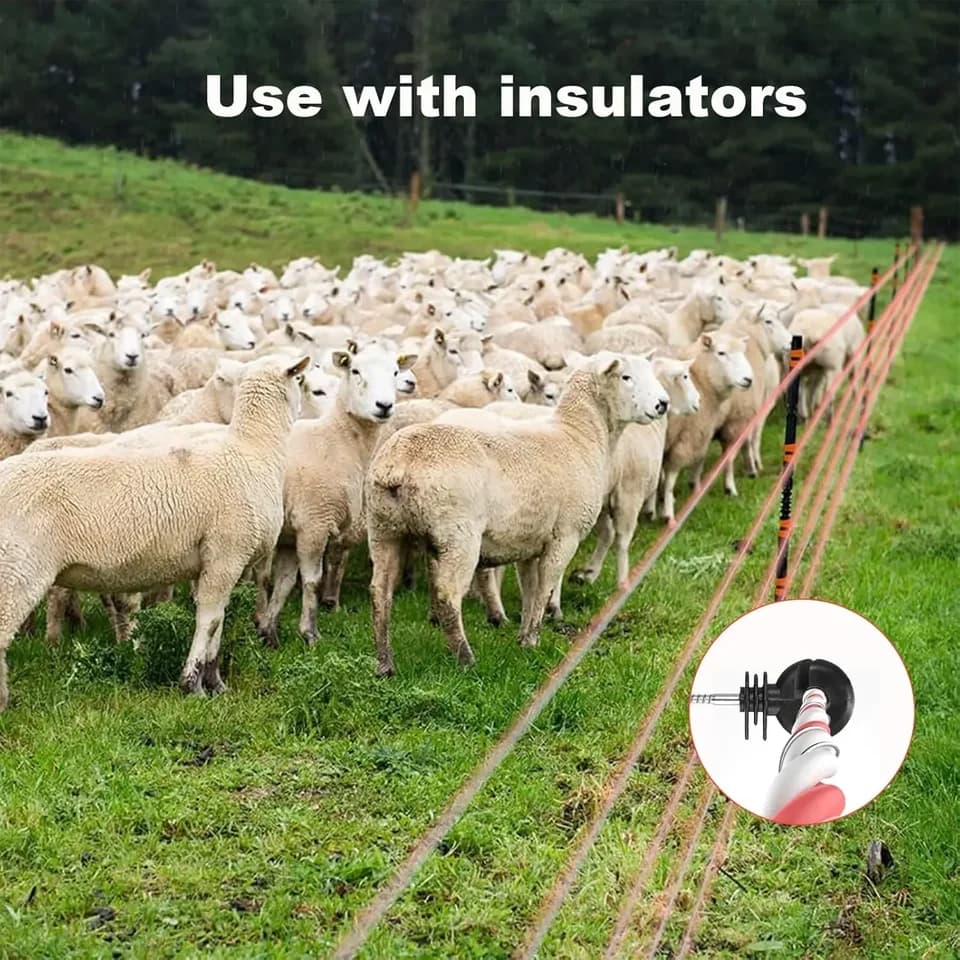 for Electric Fence Energiser | 500m Steel Conductor Rope | For Livestock - Thumbnail 4