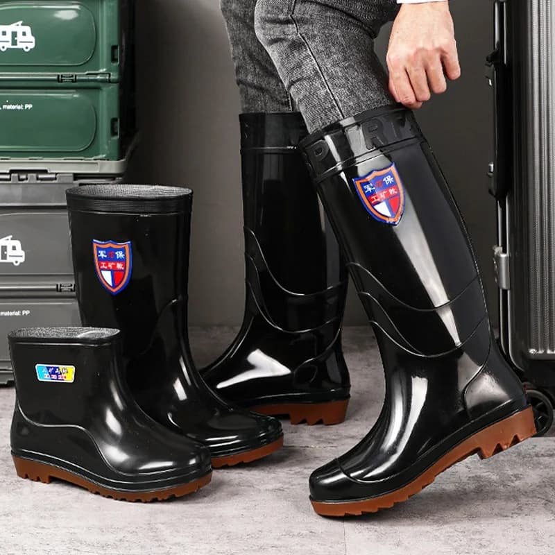 Men's Fleece Lined Boots | Waterproof Anti-Slip PVC | Fishing & Workwear - Thumbnail 3