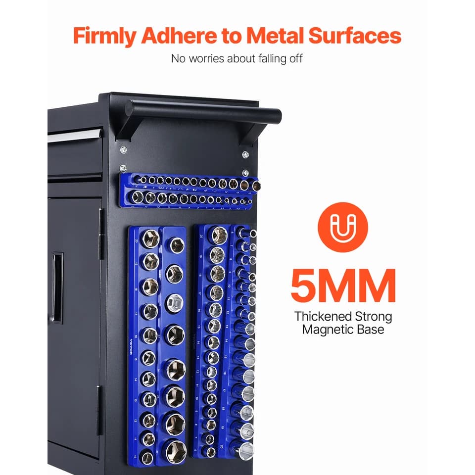 Plug Socket Organizer | Magnetic SAE & Metric Trays | 3/8 & 1/2 Drive - Thumbnail 3