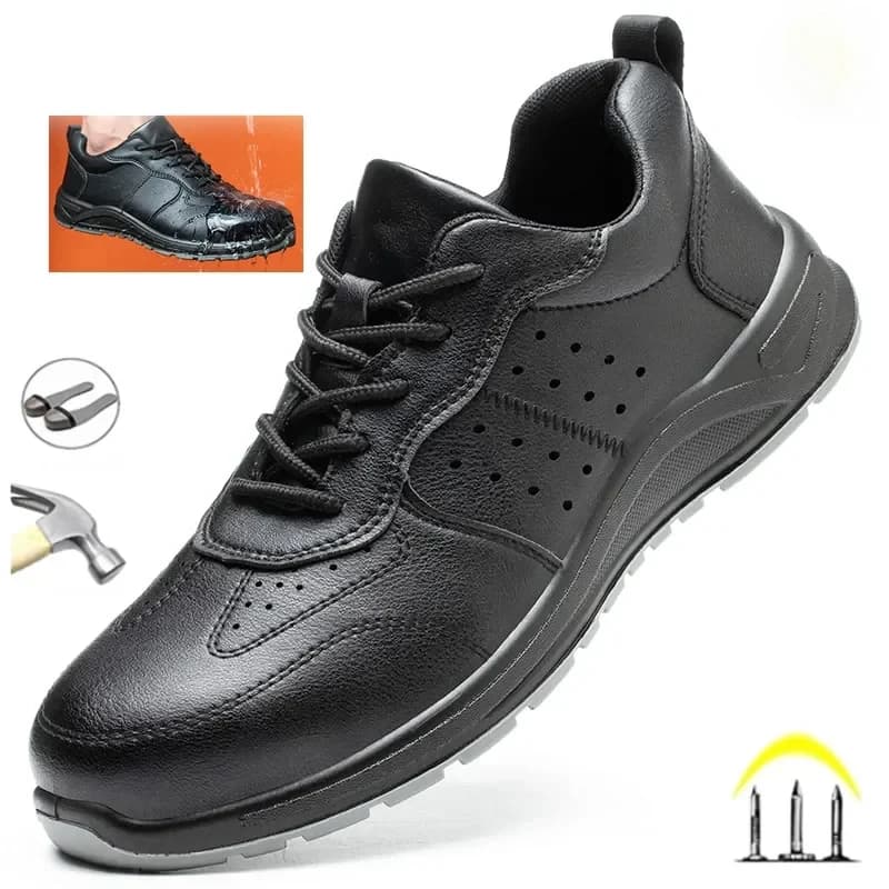 6KV Safety Wellington Boots | Waterproof Leather | Non-slip Kitchen Shoes - Thumbnail 2