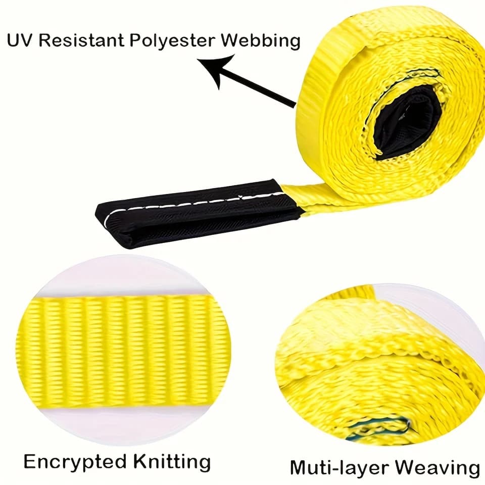 2x 10ft Lifting Straps | Nylon Recovery Sling | Industrial Winch Strap - Thumbnail 4