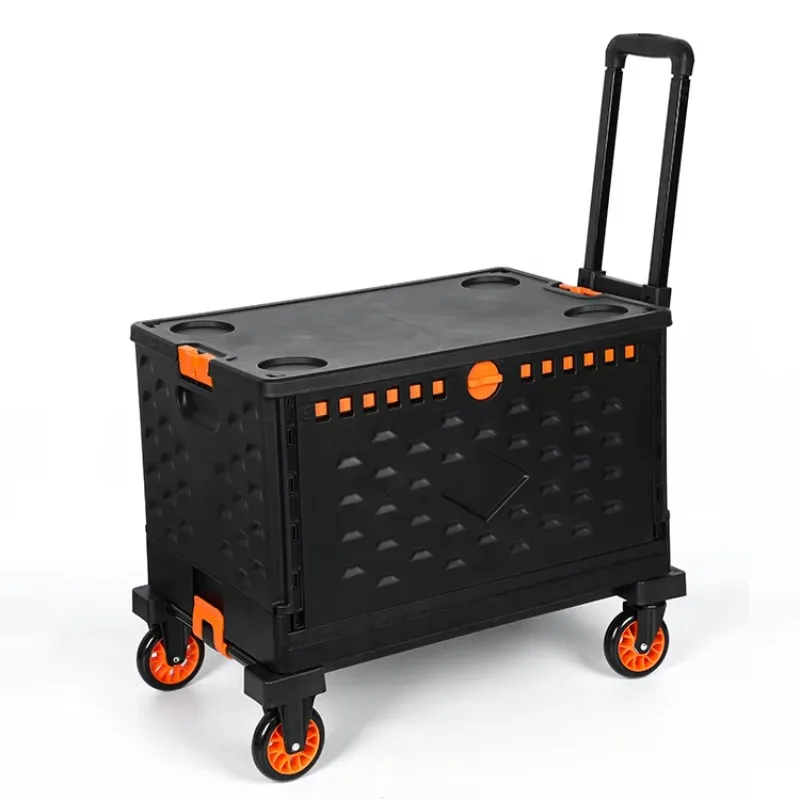 Foldable Utility Cart | Portable Storage Trolley with Wheels | Lightweight & Durable - Image 1