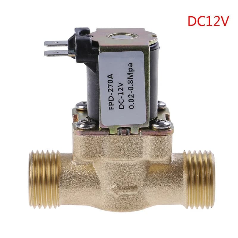Brass Gate Valve | AC220V/DC12V Solenoid | Normally Closed G1/2 - Thumbnail 6