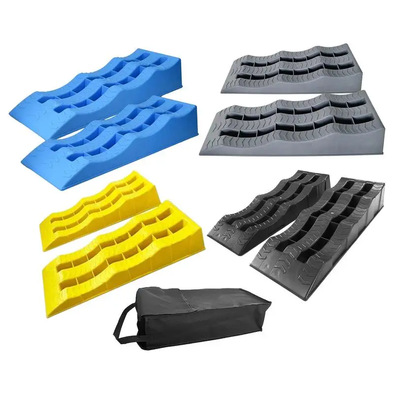 Leveling Wheel Chocks | Anti-Skid Ramp Design | 2-Pack Camper Set - Thumbnail 3