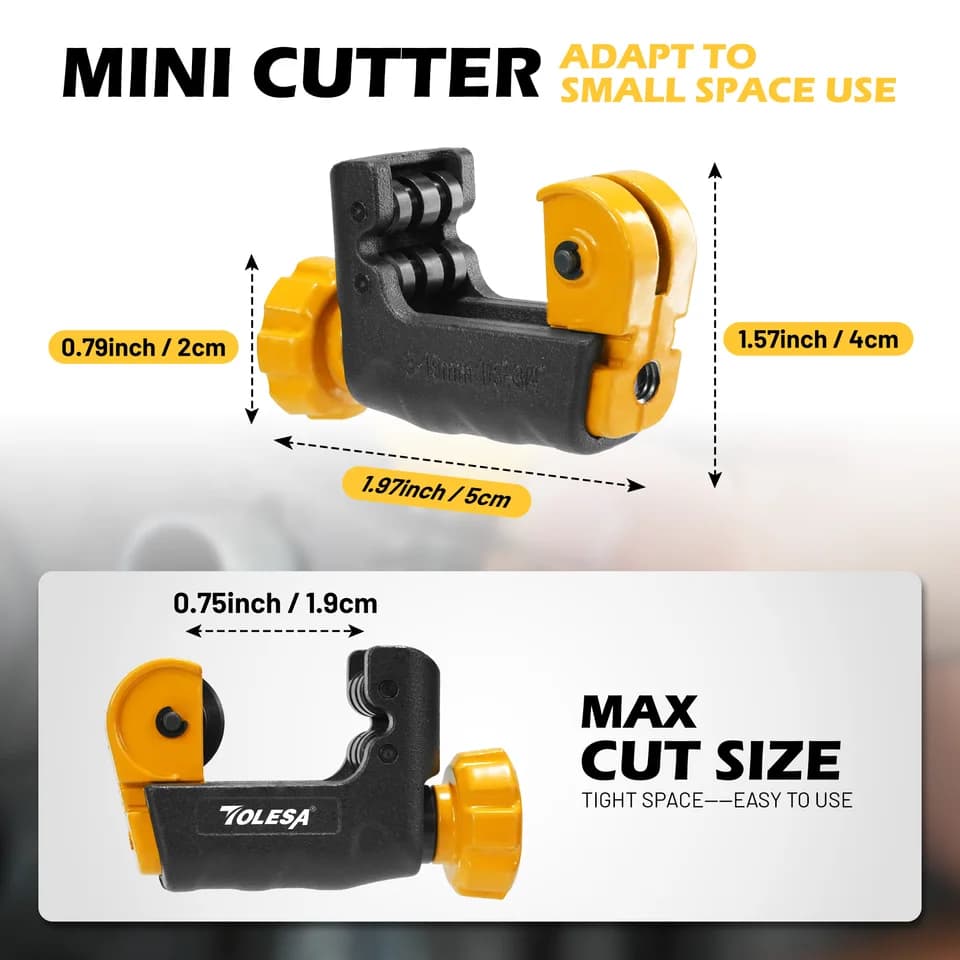 Heavy Duty Pipe Cutter Set | 1/8''-2'' Copper, Aluminium, PVC | With Deburring Tools - Thumbnail 3