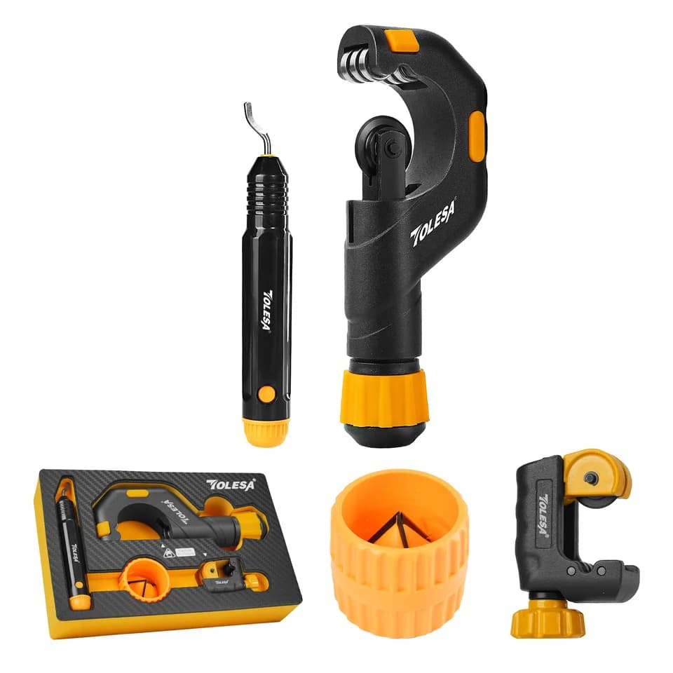 Heavy Duty Pipe Cutter Set | 1/8''-2'' Copper, Aluminium, PVC | With Deburring Tools - Thumbnail 2