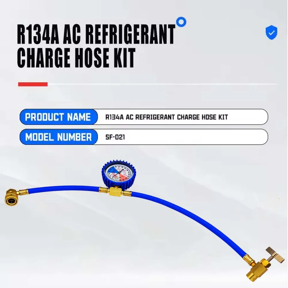 Car AC Recharge Kit | R134A Gas Refill | Manifold Gauge Hose Set - Thumbnail 3