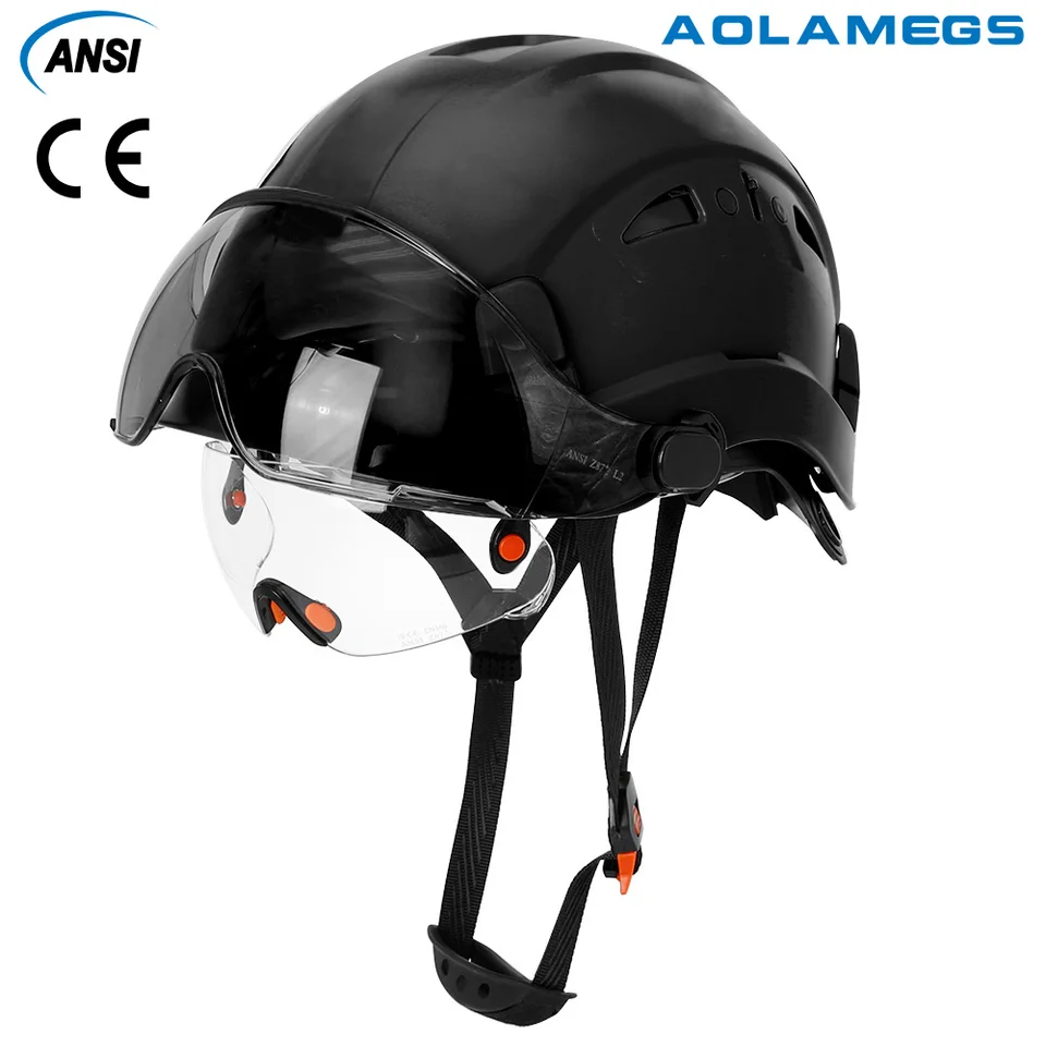 Safety Construction Helmet | Double Visor Goggle | Industrial Head Protection - Thumbnail 3