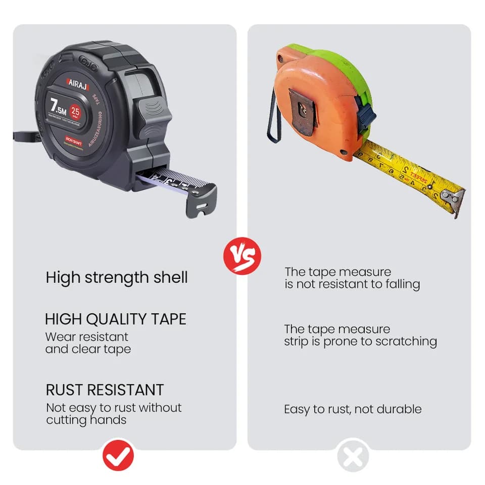 3/5/7.5m Tape Measure | High Precision & Waterproof | Woodworking & Industrial - Thumbnail 7