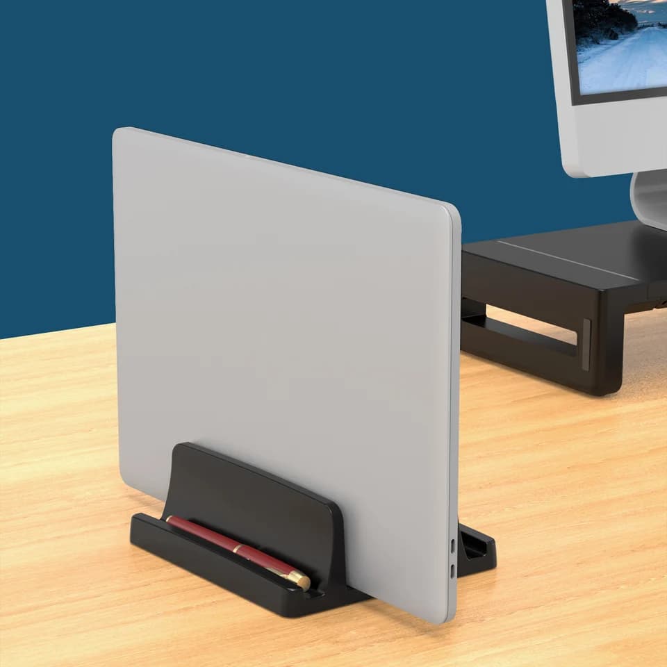 Dual Slot Laptop Stand | Space-Saving Vertical Holder | Supports MacBook - Thumbnail 3