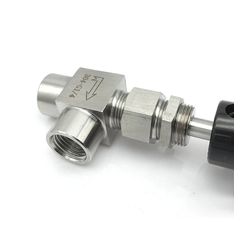 304 SS Elbow Male Female Needle Valve | 90° Flow Control | Water, Gas, Oil - Thumbnail 4