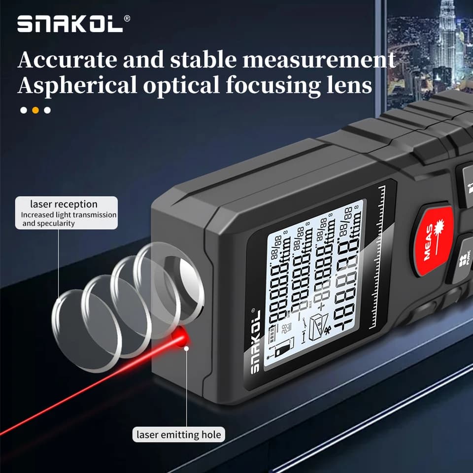Snakol Laser Measure | 50-120m Range | Digital Tape Measure Tool - Thumbnail 6
