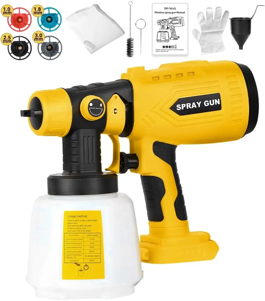DeWalt 20V Paint Sprayer | 200W HVLP, 4 Copper Nozzles | For Home Painting - Thumbnail 3