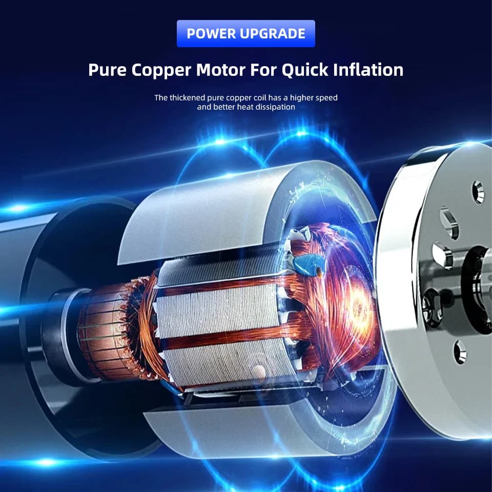 Digital Tyre Inflator for Car | 6000mAh Portable Pump | Auto Shutoff & LED Light - Thumbnail 5