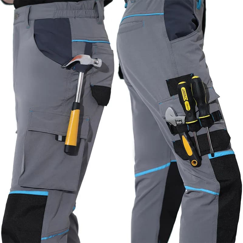 Work Trousers Stretch | Multi-Pocket & Wear-Resistant | Knee Pad Pockets - Thumbnail 3