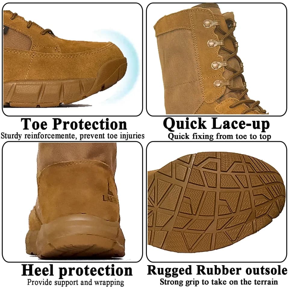 LAHORS® Waterproof Steel Toe Cap Boots | Lightweight Tactical | Outdoor Hiking & Training - Thumbnail 7