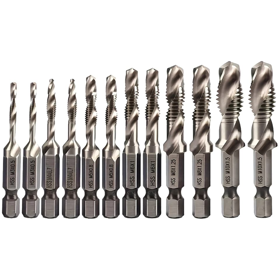 M3-M10 Composite Drill Bit Set | Hex Shank | Wood, Plastic & Soft Metal - Thumbnail 2