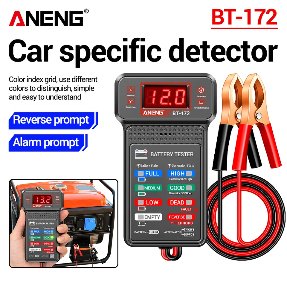 12V Car Battery Tester | Alternator & Cranking Analyzer | For Auto Repair - Thumbnail 2