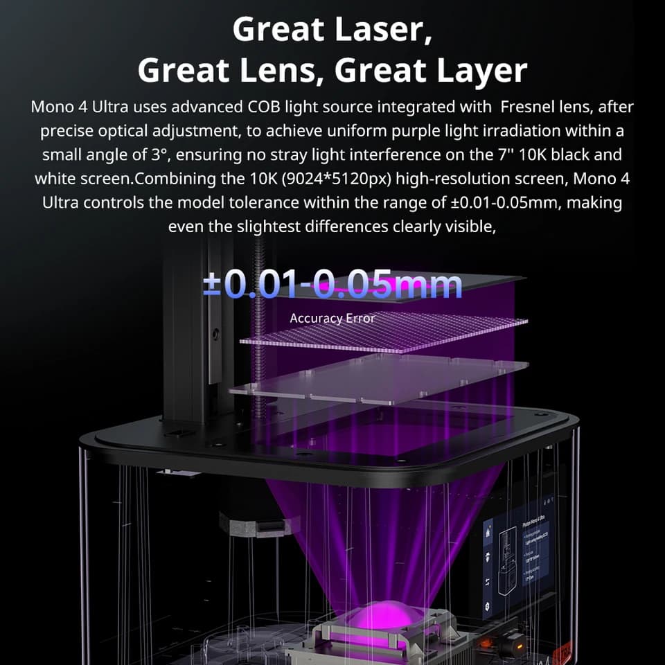 ANYCUBIC Photon Mono 4 Ultra 3d printer | 7" 10K LCD | High-speed resin printing - Thumbnail 5