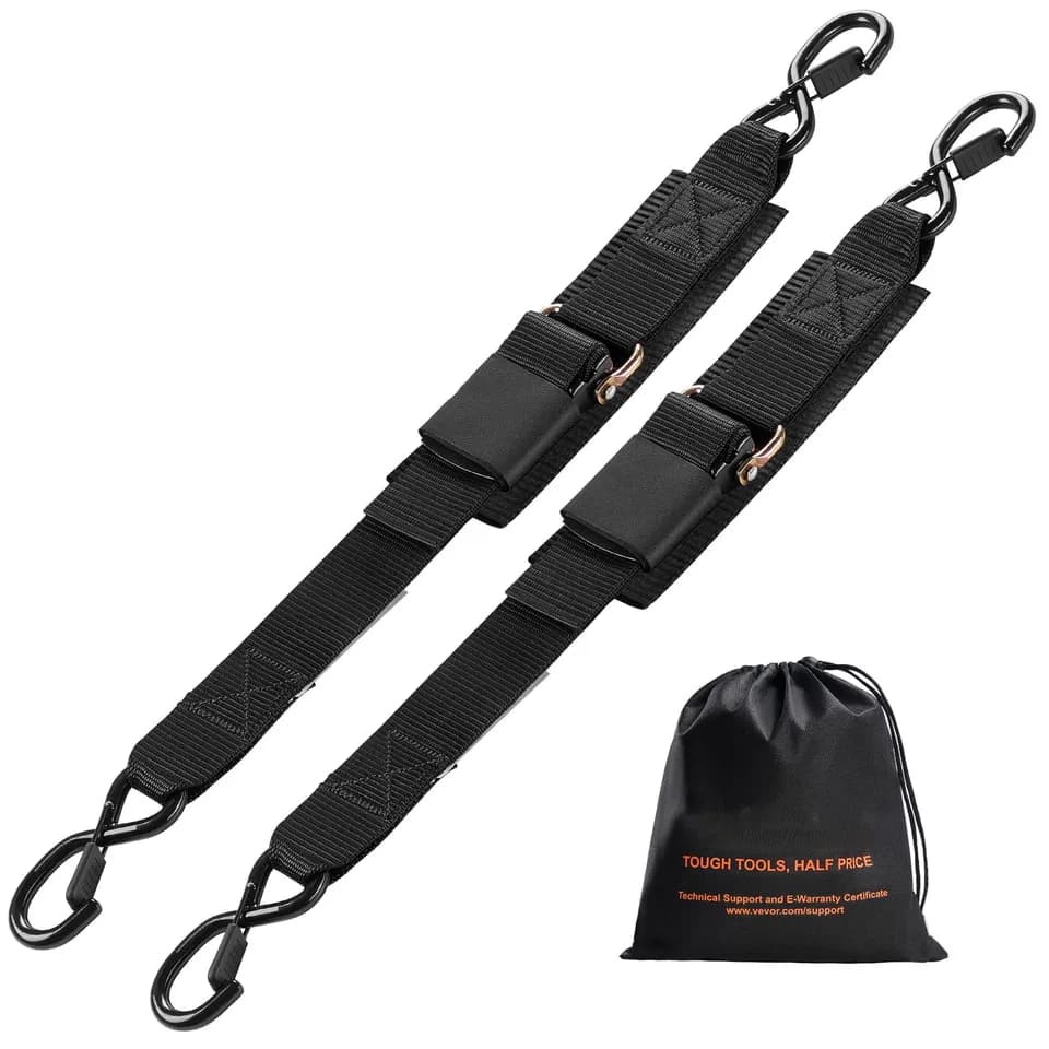 2pc Ratchet Tie-Down Straps | 2"/50mm x 2/4ft | S-Hooks for Trailers - Thumbnail 3