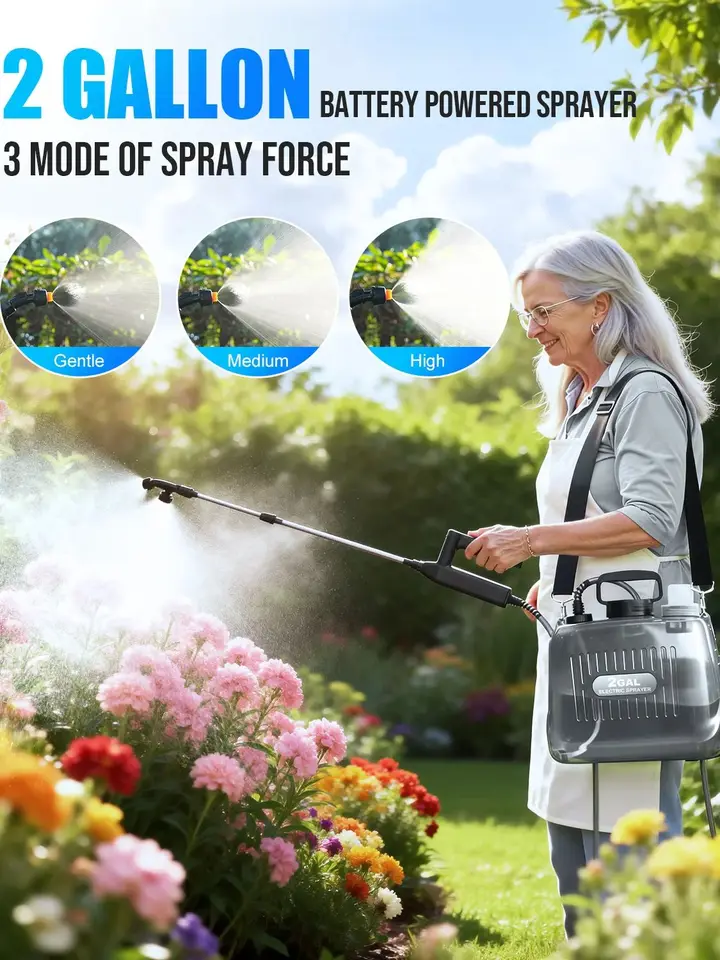 2 Gallon Knapsack Sprayer | 3 Pressure Levels | Extendable Wand - Thumbnail 3