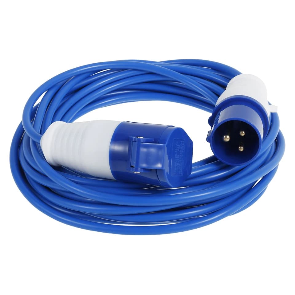 Heavy Duty Rubber Extension Lead | 16A 240V Hook Up Cable | Outdoor & Caravan Use - Thumbnail 2