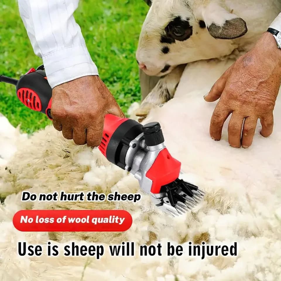 6 Speed Electric Sheep Shears | 13 Teeth Plug-in Shearer Kit | Pet & Farm Animal Clippers - Thumbnail 3