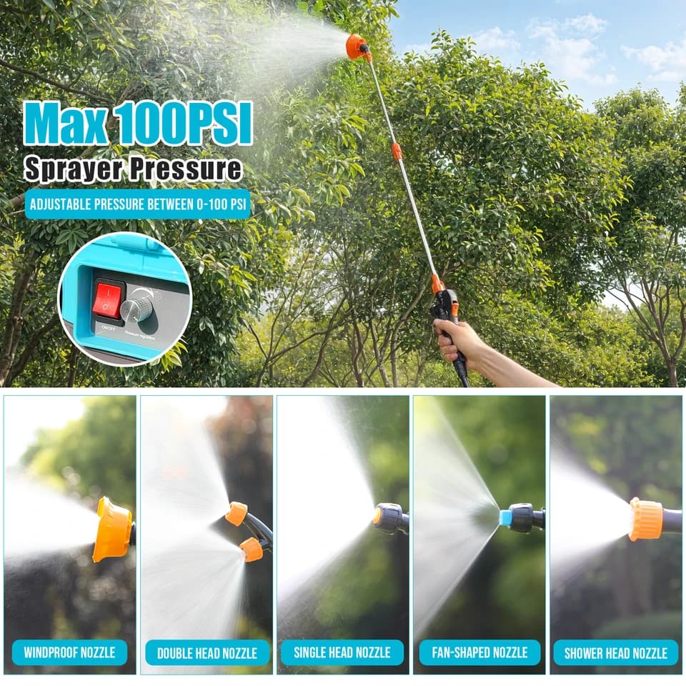 Battery Powered Sprayer Backpack | 100 PSI Electric | Makita 18V Compatible - Thumbnail 5