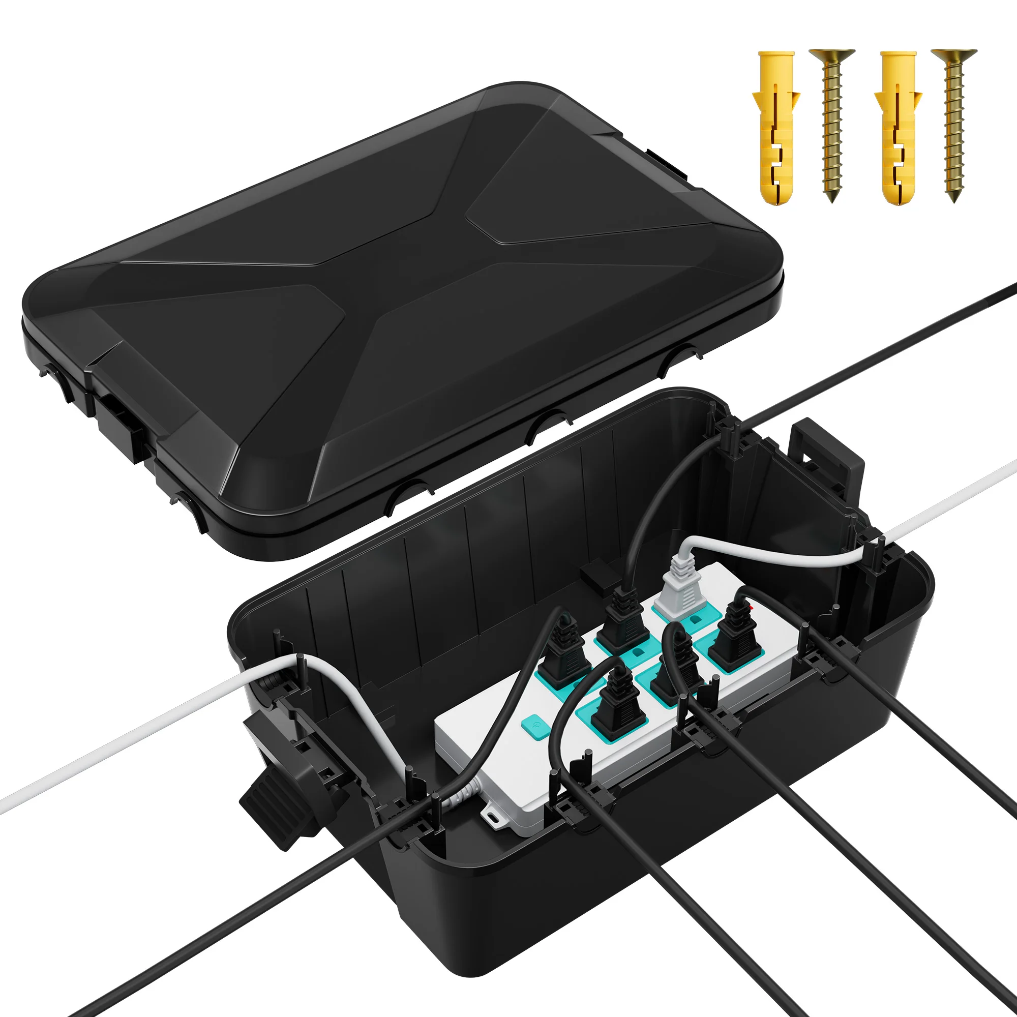 Heavy-Duty Outdoor Electrical Box | 13x8x5 Waterproof Cord Cover | Weatherproof Connection Enclosure