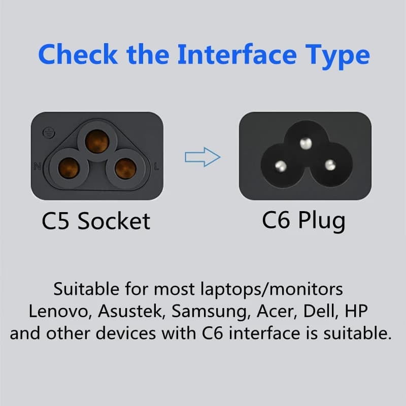 IEC C5 to UK Mains Plug Angled Extension Lead | Laptop/PC Monitor Power | 90 Degree Adapter - Thumbnail 2