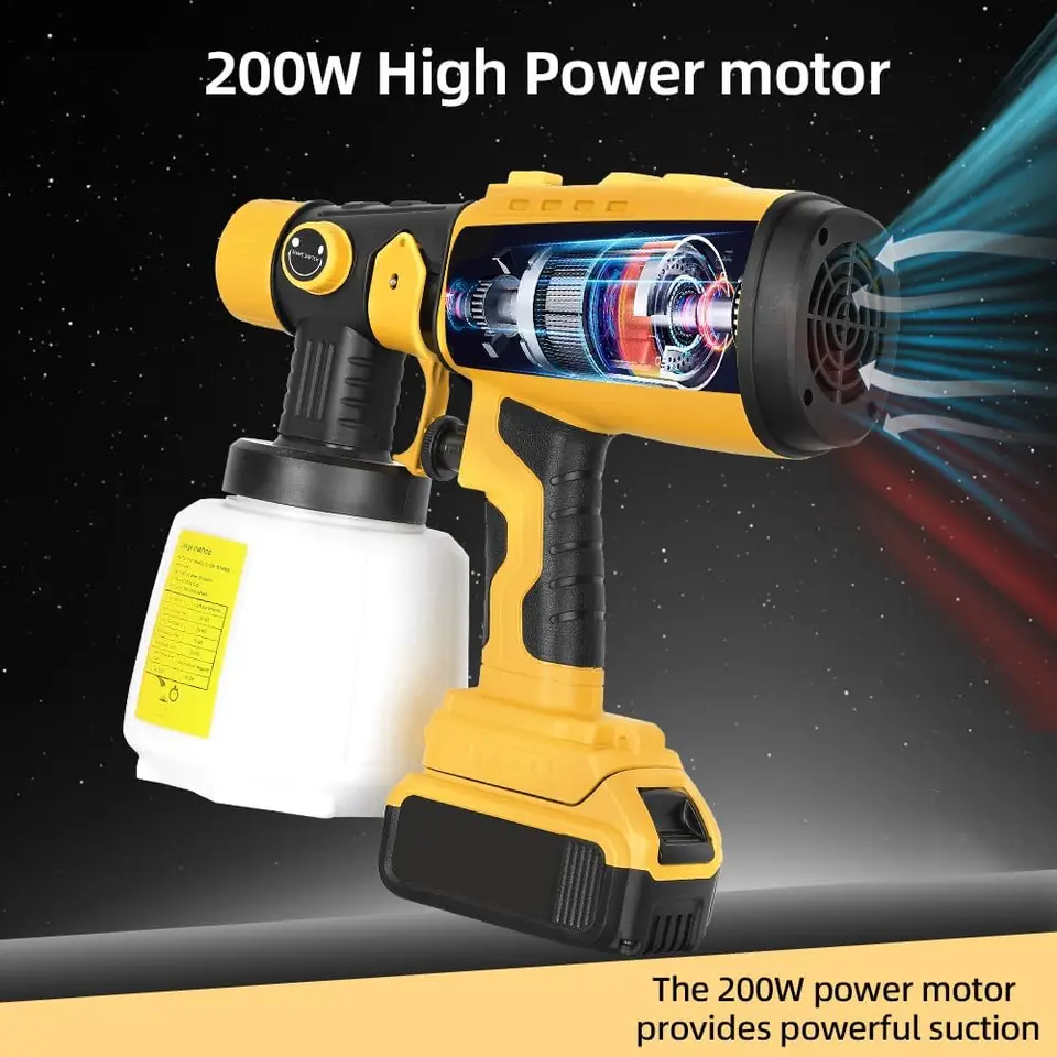 DeWalt 20V Paint Sprayer | 200W HVLP, 4 Copper Nozzles | For Home Painting - Thumbnail 6