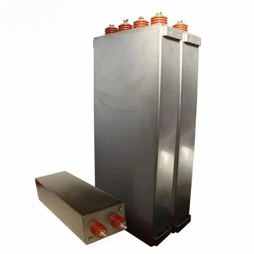 Ams Pulse Capacitor by Aerovox, a high-reliability film capacitor for power electronics and industrial applications on a white background.