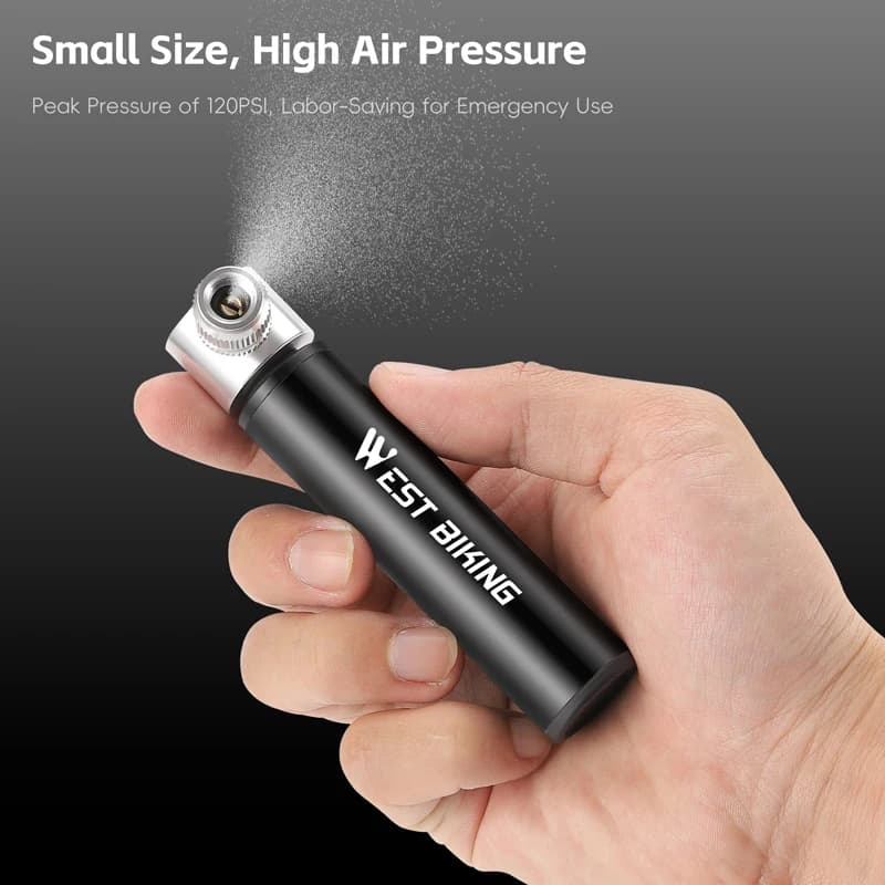 Mini Bike Tyre Inflator | 120PSI Hand Pump | Schrader/Presta Valve - Thumbnail 5