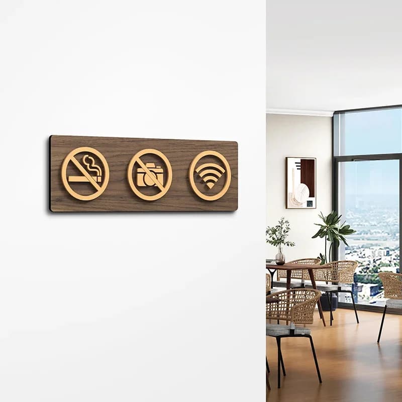 No Smoking Sign Printable | WiFi & No Trespassing Plaque | 9.5cm/13.8cm Industrial - Thumbnail 3