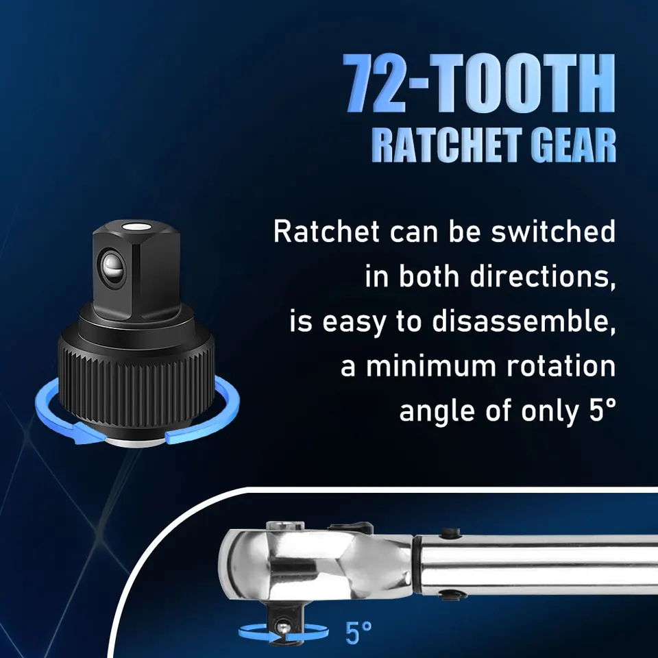 Torque Wrench | 15pc Hex Ratchet Set | Bike Repair & Maintenance Kit - Thumbnail 7
