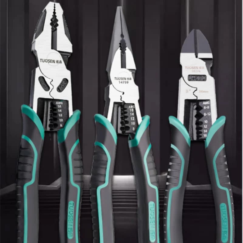 Multi-Function Wire Stripper Pliers | 9 Inch Electrician Tool | Pointed & Diagonal Nose - Thumbnail 6