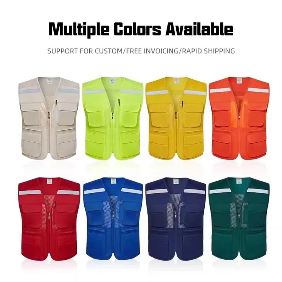 Hi Vis Vest | Multi-Pocket Breathable | Site & Night Safety - Thumbnail 3