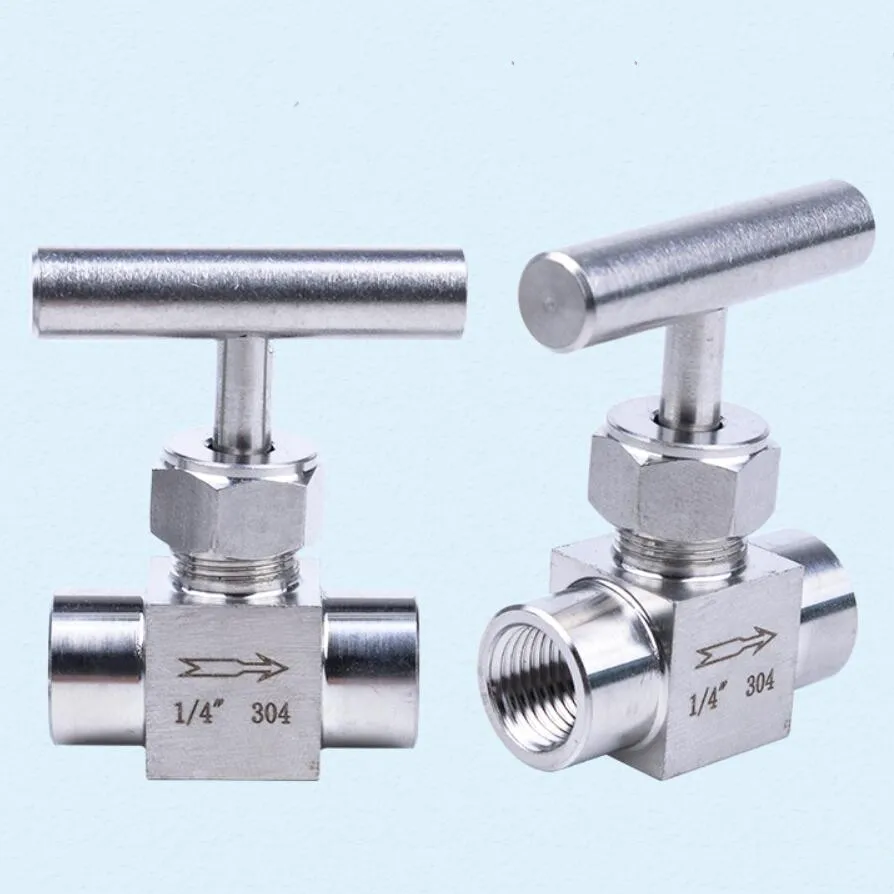 BSP Female Thread 304 SS Needle Valve | High Pressure Shut-Off | 2-Way Pipe Fitting - Thumbnail 2