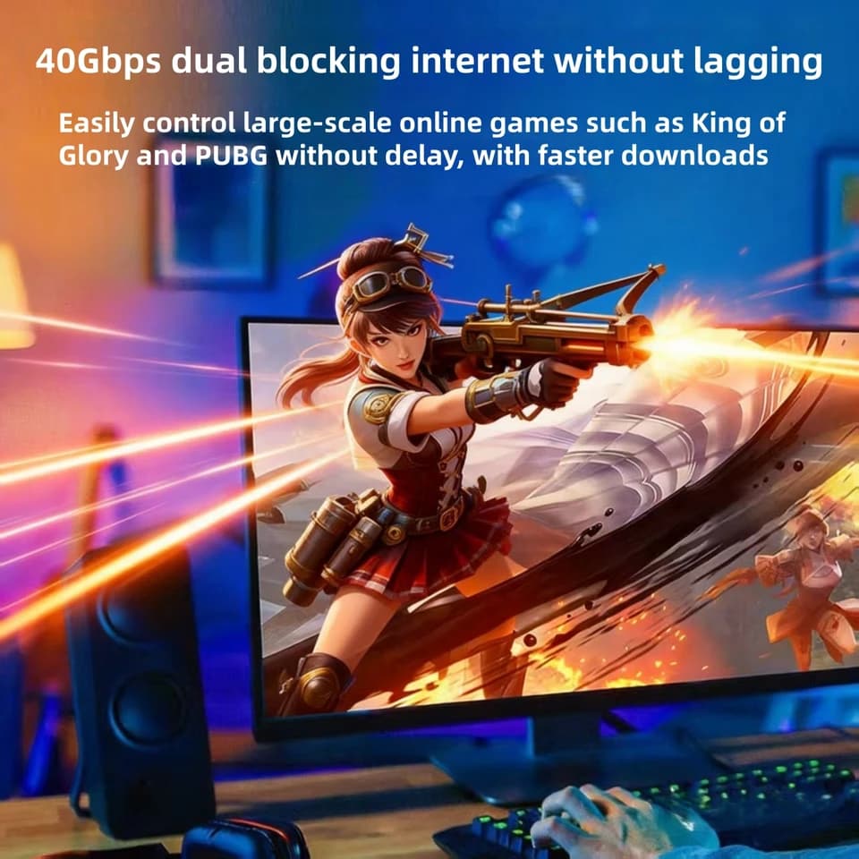 Cat8 Ethernet Cable | 90-Degree Flat RJ45 40Gbps 2000MHz | Router PC PS4 TV Laptop - Thumbnail 6