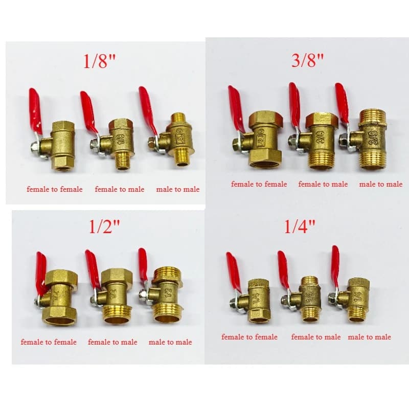 Brass Ball Valve Assortment | F/M Threaded Connectors | Industrial Pipe Fittings - Thumbnail 3