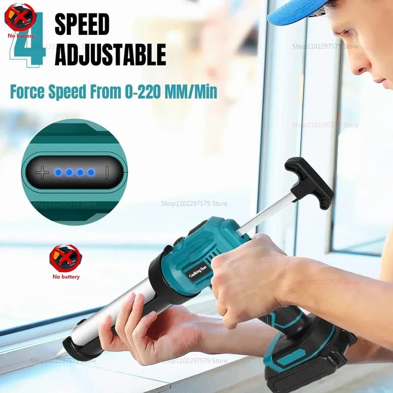 Cordless Battery Sealant Gun | 4 Speeds | Makita 21V Compatible - Thumbnail 7