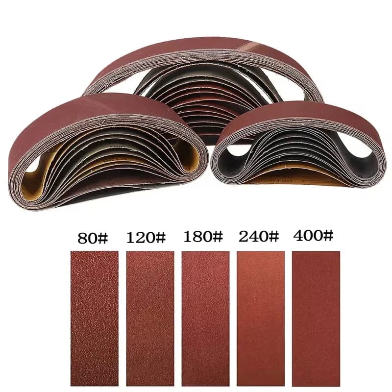 3PC 75x533mm Sanding Belts | 80-400 Grit for 3x21'' Sanders | Wood & Metal - Thumbnail 3