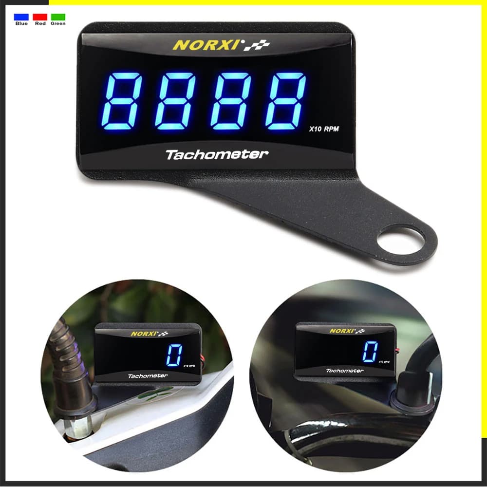 Mini Engine Tachometer | Digital LCD Display | Hour Meter for Motorcycles - Thumbnail 2